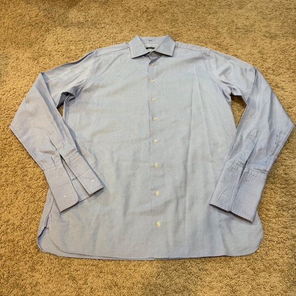 SuitSupply Dress‎ Shirt French Cuff Light Blue Business Casual Size XXL - Picture 1 of 9